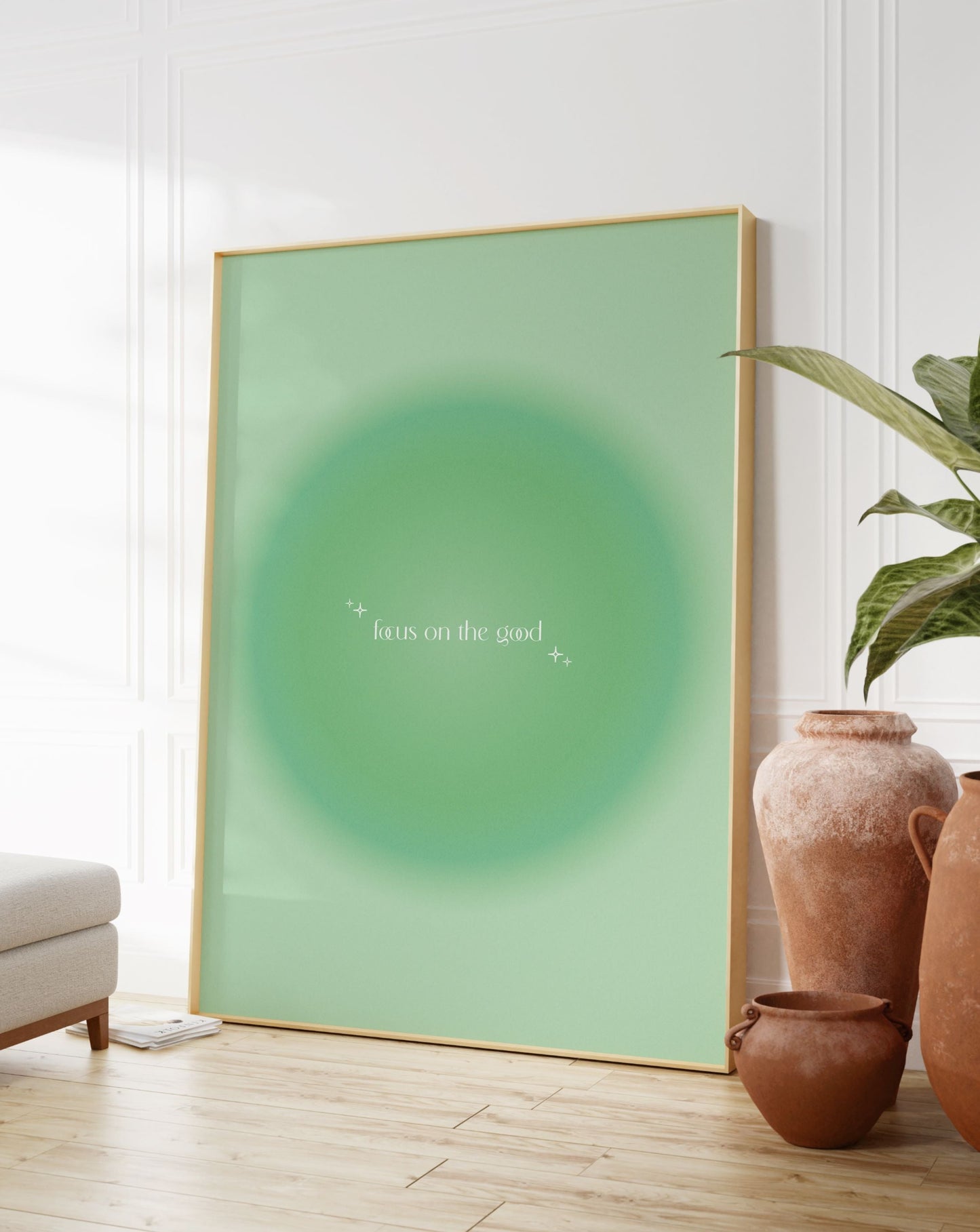 Focus On The Good Sage Green Aura Poster