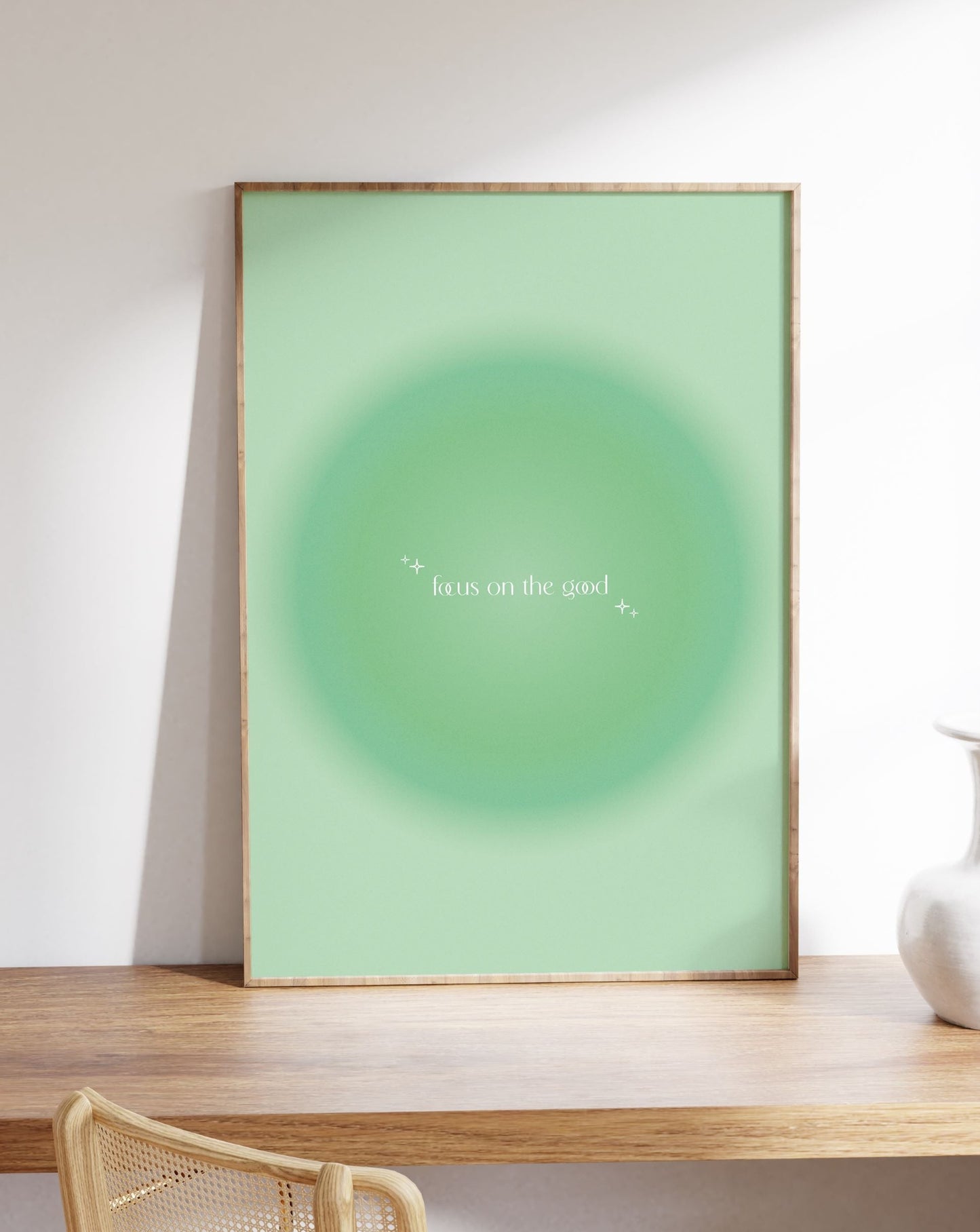 Focus On The Good Sage Green Aura Poster