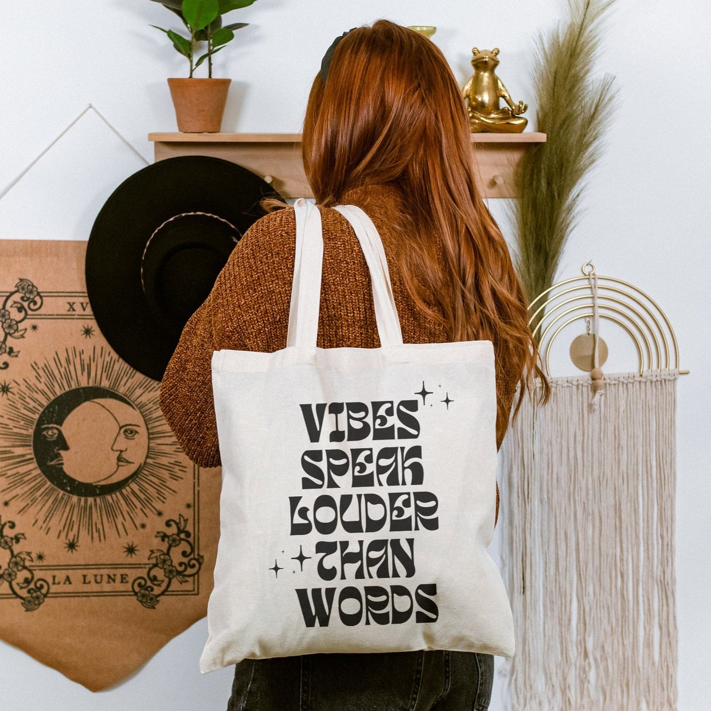 Vibes Speak Louder Than Words | Cotton Canvas Tote Bag