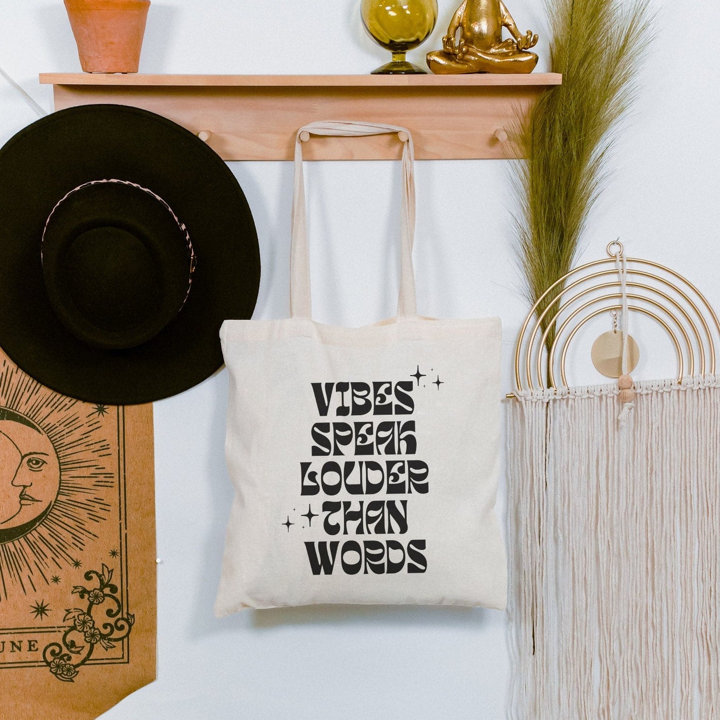 Vibes Speak Louder Than Words | Cotton Canvas Tote Bag