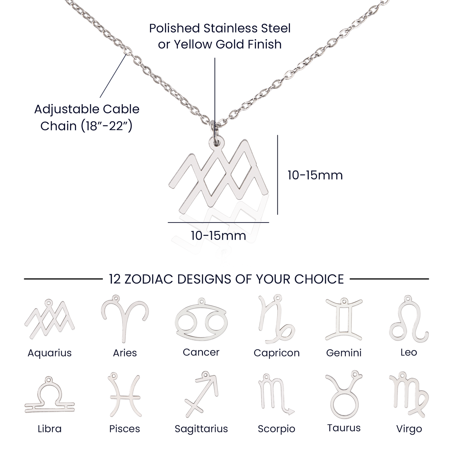 Minimalistic & Dainty Zodiac Symbol Necklace