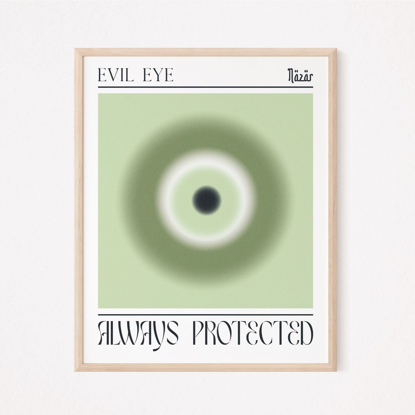 Evil Eye Sage Green Aura Poster